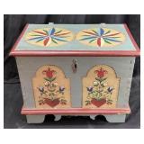 VTG. HAND PAINTED DUTCH STYLE TRINKET CHEST