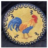 HAND PAINTED DECORATIVE ROOSTER WALL PLATE