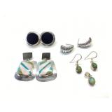 VINTAGE STERLING SILVER EARRINGS AND PENDENT