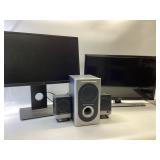 DELL MONITOR WITH STAND, SAMSUNG TV, AND