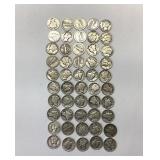 50 SILVER MERCURY DIMES