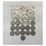 31) SILVER STANDING LIBERTY QUARTERS