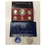 1971 EISENHOWER SILVER DOLLAR, 1975 PRROF SET