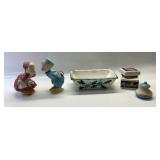 KISSING DUTCH BOY AND GIRL, VINTAGE FLORAL