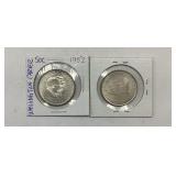 2) SILVER 1952 WASHINGTON CARVER AND BOOKER T.