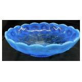 VTG. FENTON BLUE OPALESCENT HONEYCOMB & CLOVER