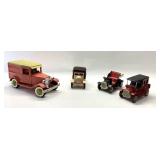 BUDDY L TRUCK AND 3  JAPANESE FRICTION TOY CARS