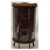 VTG. SALESMAN SAMPLE BOW FRONT CURIO CABINET,