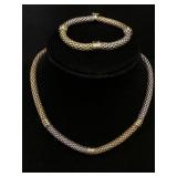 Fope 18k Two Tone Chain And Bracelet 103.35 Grams