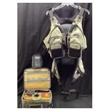 L.L. BEAN RAPID RIVER VEST PACK, GREYS REEL