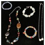 ASSORTED COSTUME JEWELRY, MURANO, DAVINCI, GLASS