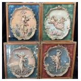 (4) FRAMED MAUD HUMPHREY ART PRINTS, MORNING,