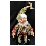 MARK ROBERTS LARGE FACE HOLIDAY ELF FIGURINE,