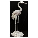 CAST IRON CRANE GARDEN STATUE, 30in H