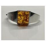STERLING SILVER BRACELET WITH BALTIC AMBER
