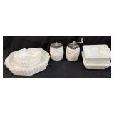 VTG. HOBNAIL MILK GLASS ASHTRAYS, WESTMORELAND