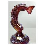 1970s FENTON RED IRIDESCENT CARNIVAL GLASS
