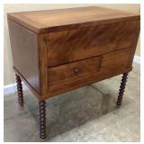 ANTIQUE SOUTHERN SHERATON CHERRY LIFT TOP SUGAR