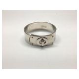 COACH HINGED SILVER TONE BANGLE