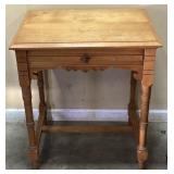 MAPLE SINGLE DRAWER SIDE TABLE, 24in W & 28in H