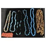 ASSORTED CHIP BEAD NECKLACES, HOWLITE, TIGER'S EYE