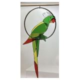 STAINED GLASS PARROT SUN CATCHER, 24in H