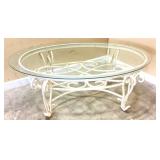 ROD IRON GLASS COFFEE TABLE