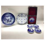 ROYAL COPENHAGEN SET OF 5 MINI PLATES, BLUE
