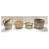 VINTAGE POTTERY BOWLS,  DOUBLE HANDLE