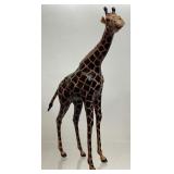 LEATHER COVERED GIRAFFE SCULPTURE, 19in H