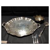 REED & BARTON SILER PLATE SERVER, BOWL, LADLE