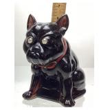 WESTMORELAND JET BLACK RUBY GLASS FRENCH BULLDOG