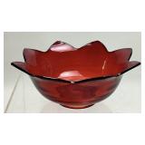 FENTON #848 RUBY LOTUS BOWL, 9in W