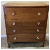 ANTIQUE SHERATON STYLE CHERRY CHEST OF DRAWERS