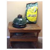 BIG GREEN EGG GRILL SMOKER BBQ IN WOODEN ROLLING