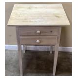 WOOD ACCENT TABLE w WOOD BURNED DECORATION TOP