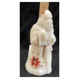 FENTON POINSETTIA GLOW SANTA CLAUS FIGURINE,