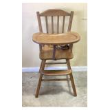 1980ï¿½S NU LINE SOLID WOOD CHILDS HI CHAIR