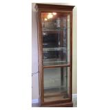 HOWARD MILLER LIGHTED GLASS CURIO CABINET, WITH