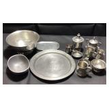 VTG. PEWTER LOT, WILLIAMSBURY, WOODBURY, PELTRO,