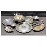 MIXED SILVERPLATE LOT, BAMBO SALAD BOWL, SUGAR