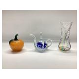 CAITHNESS RAINBOW SWIRL CRYSTAL VASE, JOE ST.