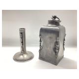 ANTIQUE DRINKING FLASK WITH HALLMARKS AND COAT