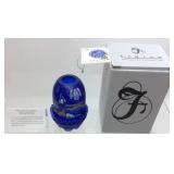 1999 FENTON COBALT BLUE SATIN FAIRY LAMP, THE