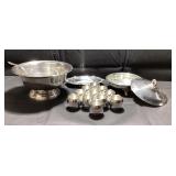 15pc POOLE SILVER PLATE LOT, PUNCH BOWL SET,
