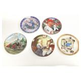 5 DECORATIVE PLATES NORMAN ROCKWELL, MARK