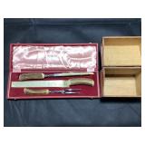 STAG HORN HANDLE CARVING SET MADE IN SHEFFIELD