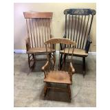 3 VINTAGE ROCKING CHAIRS