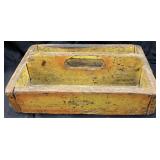 VTG. YELLOW WOOD CRATE