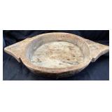 HAND CARVED WOOD PARAT/DOUGH BOWL